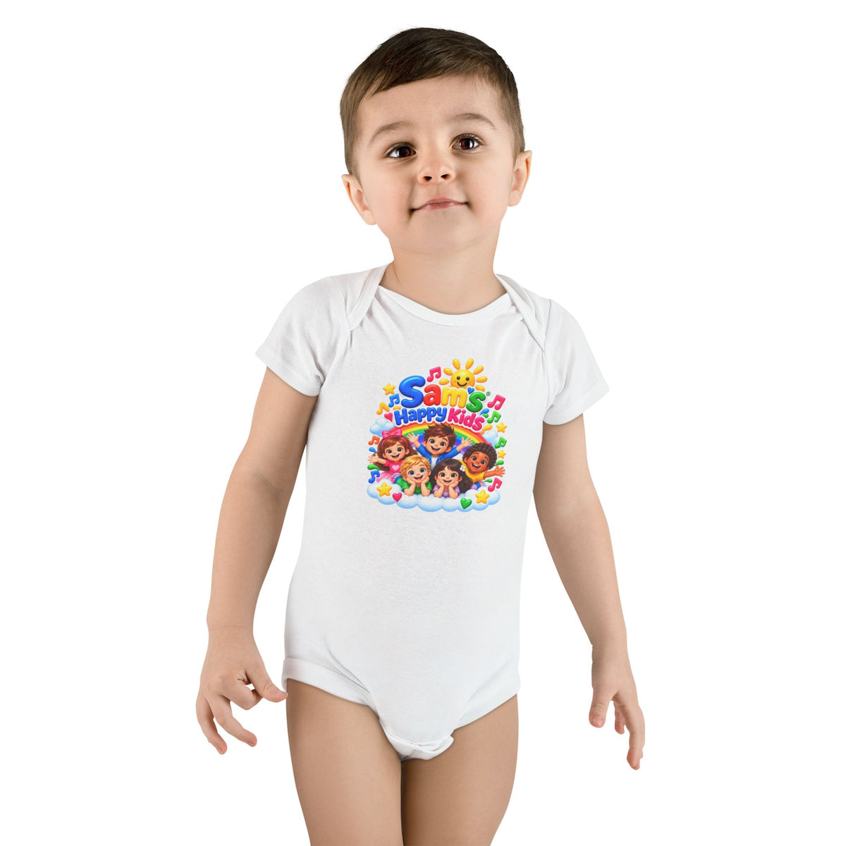 Happy Kids Musical Baby Onesie – Colorful Sun & Smiling Faces