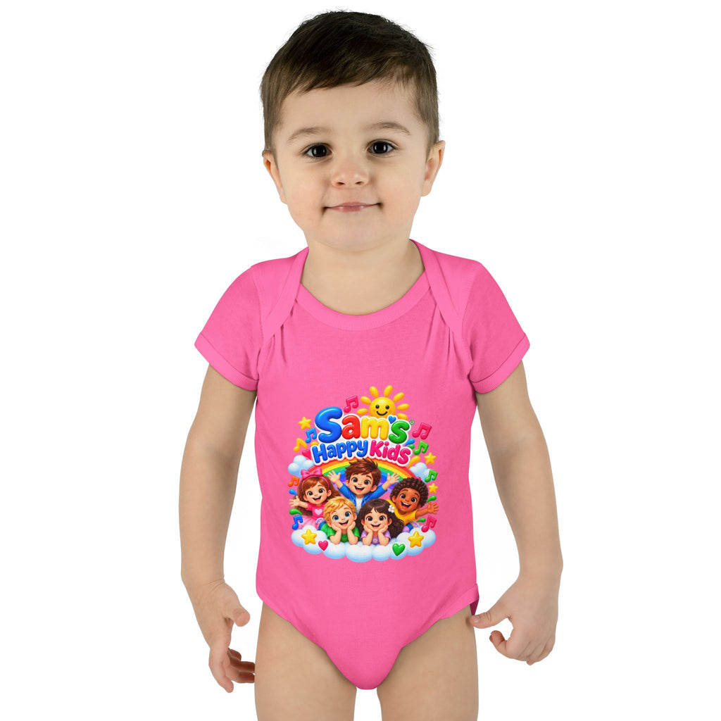 Happy Kids Infant Bodysuit — Colorful 'Sam's Happy Kids' Baby Onesie