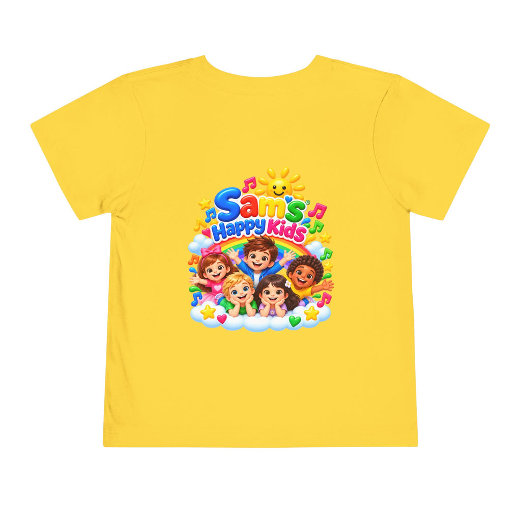 Toddler Tee — "Sam's Happy Kids" Colorful Cartoon Kids Graphic