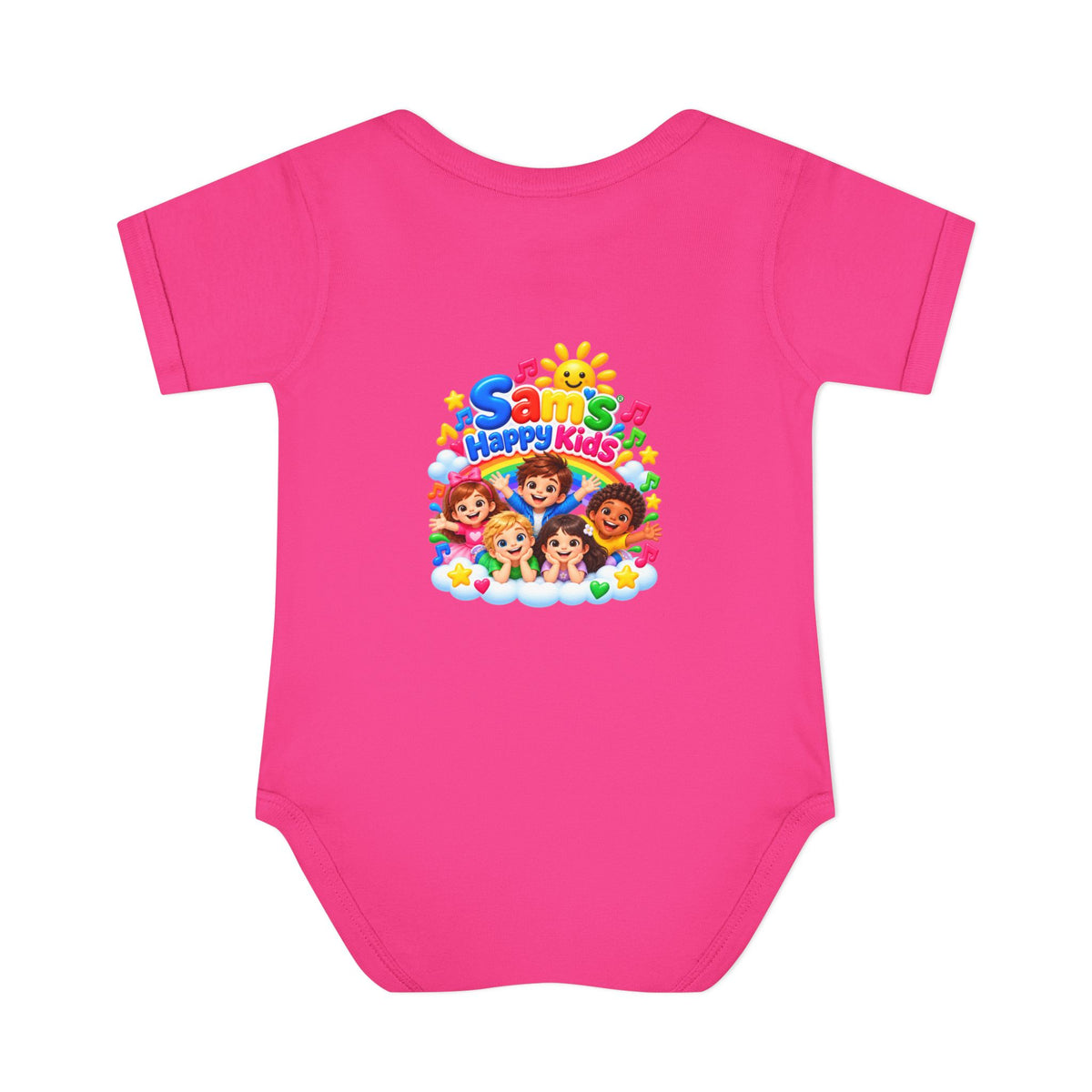 Happy Kids Infant Bodysuit — Colorful 'Sam's Happy Kids' Baby Onesie