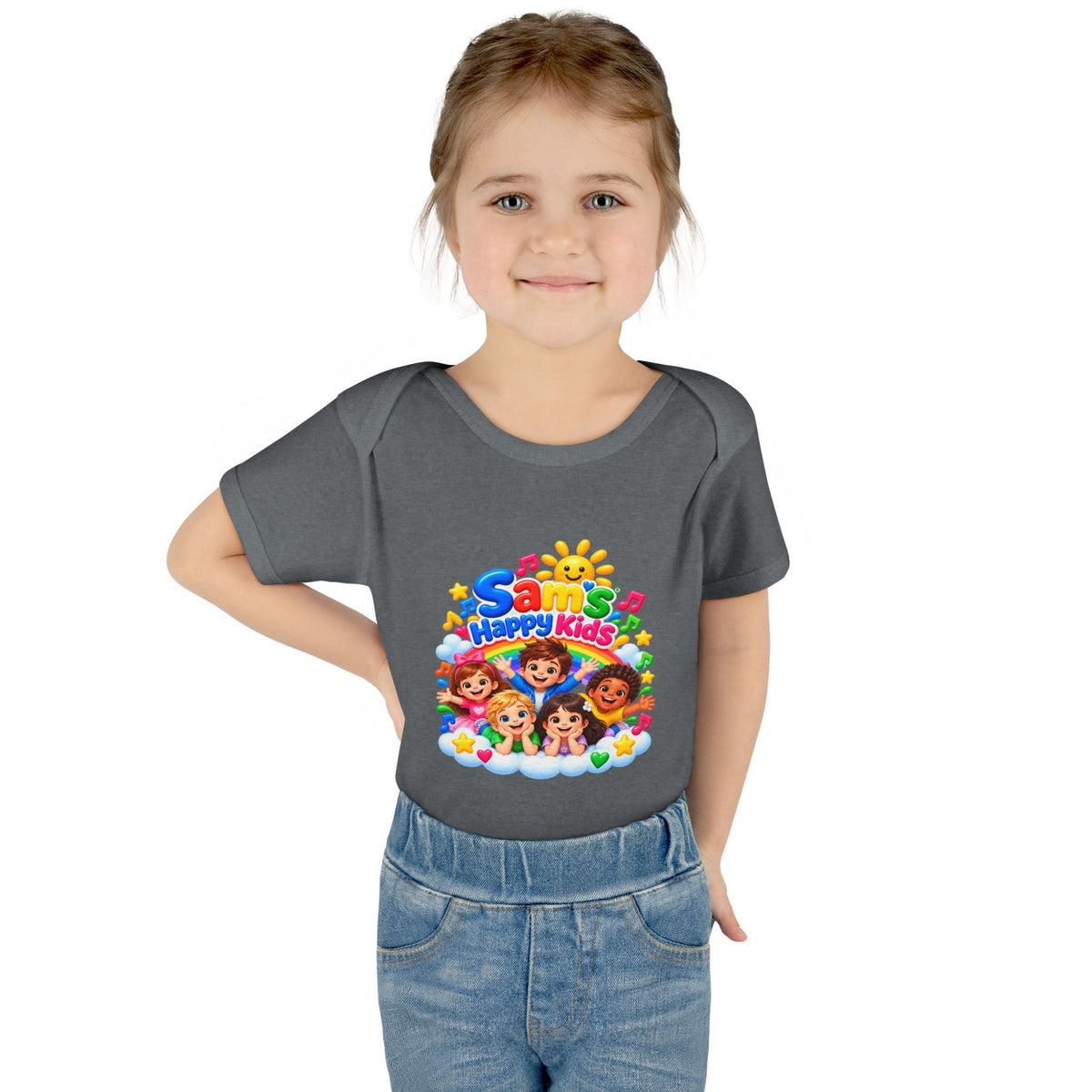 Happy Kids Infant Bodysuit — Colorful 'Sam's Happy Kids' Baby Onesie