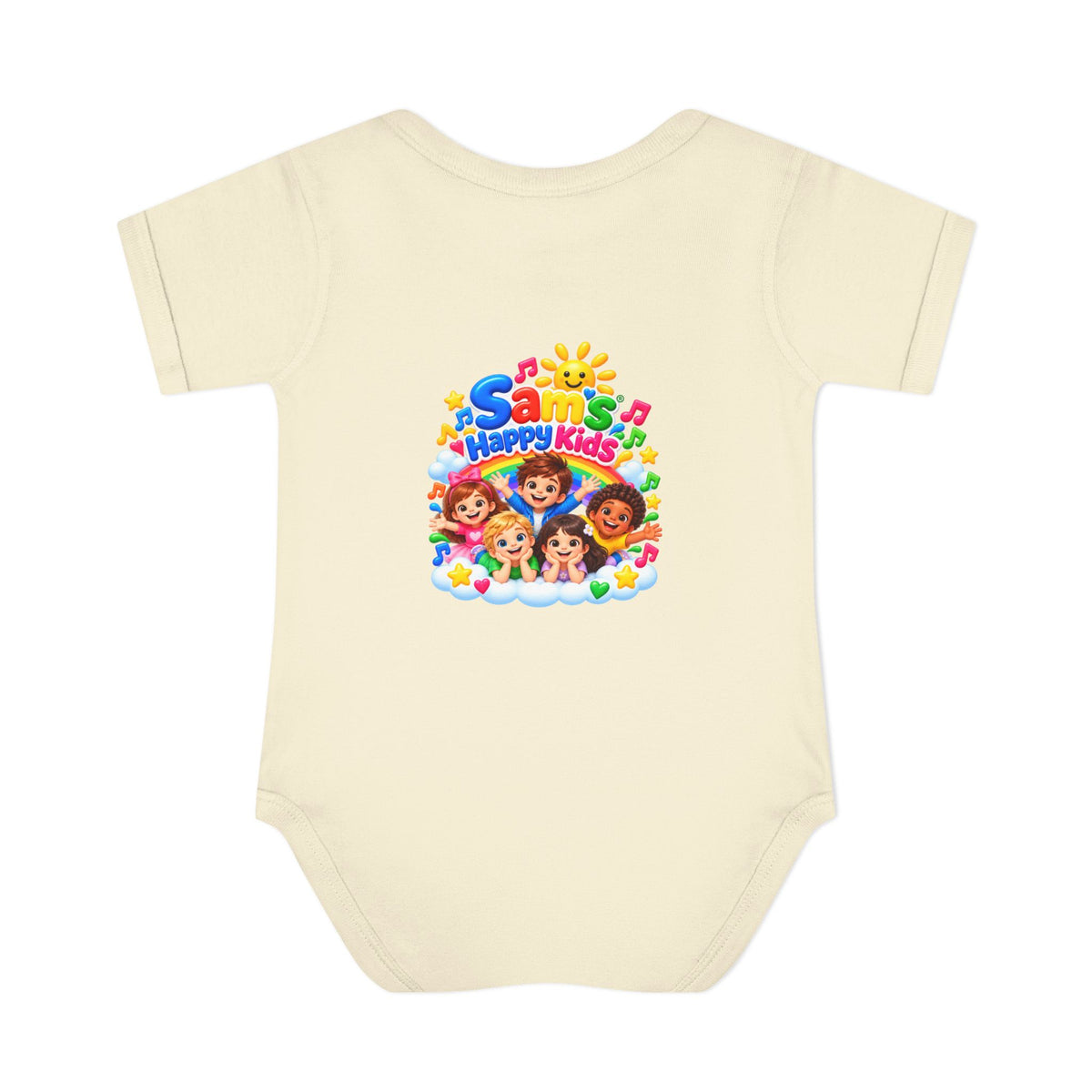Happy Kids Infant Bodysuit — Colorful 'Sam's Happy Kids' Baby Onesie