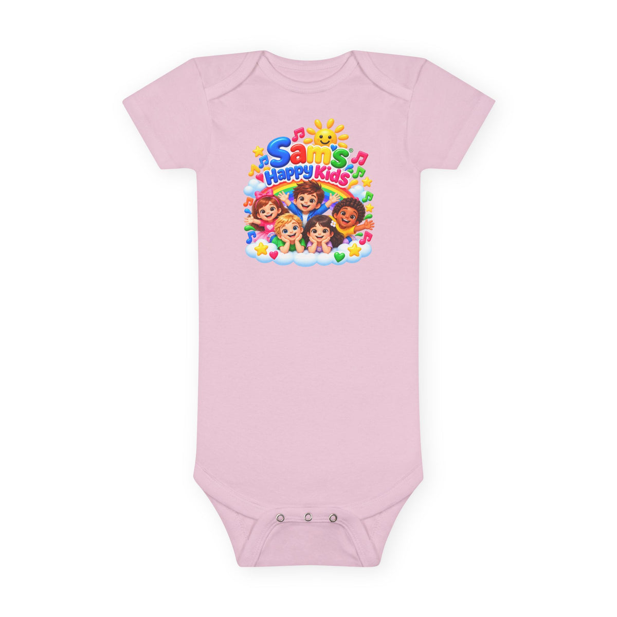 Happy Kids Musical Baby Onesie – Colorful Sun & Smiling Faces