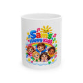 Sam's Happy Kids Ceramic Mug — Colorful Kids' Breakfast Cup (11oz/15oz)