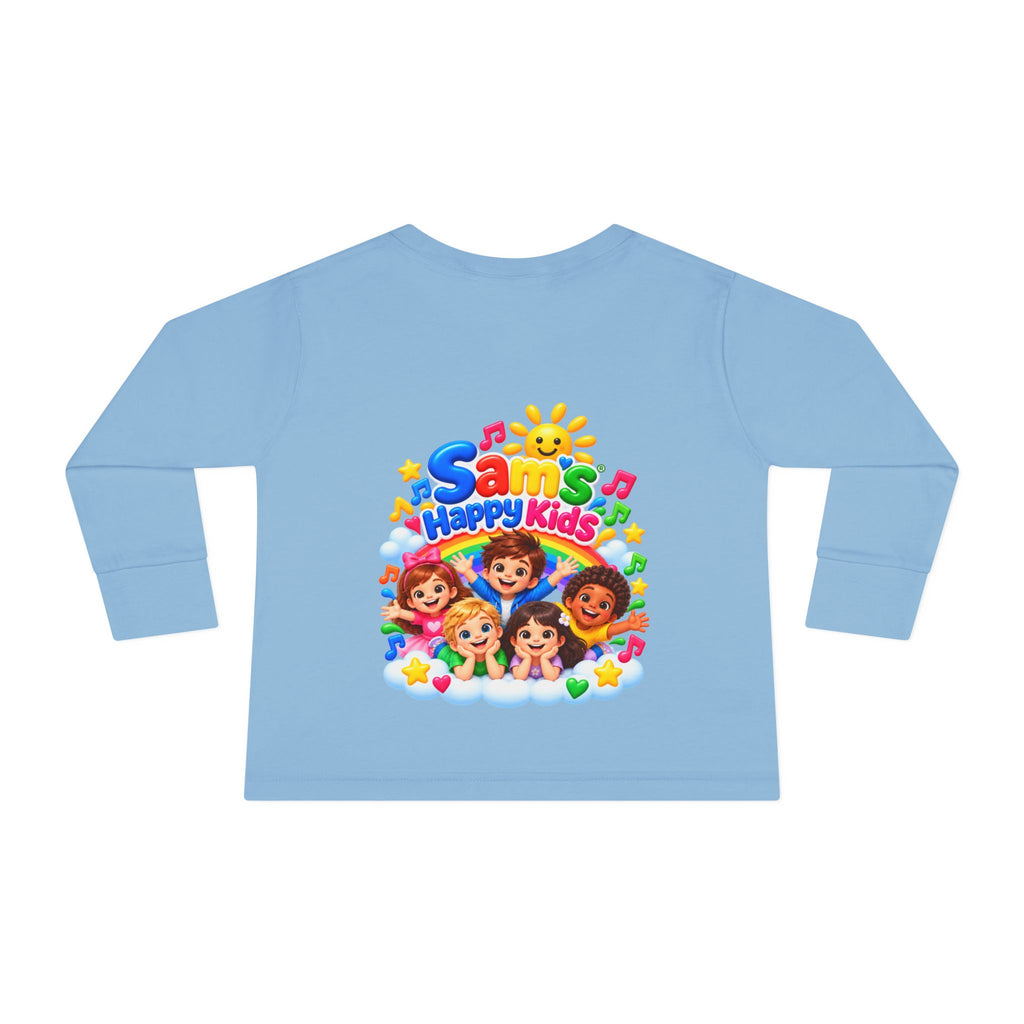 Toddler Long Sleeve Tee — “Sam’s Happy Kids” Colorful Cartoon Music Playtop