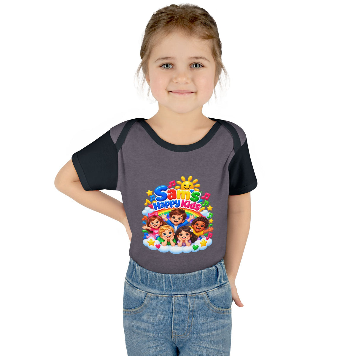 Happy Kids Infant Bodysuit — Colorful 'Sam's Happy Kids' Baby Onesie