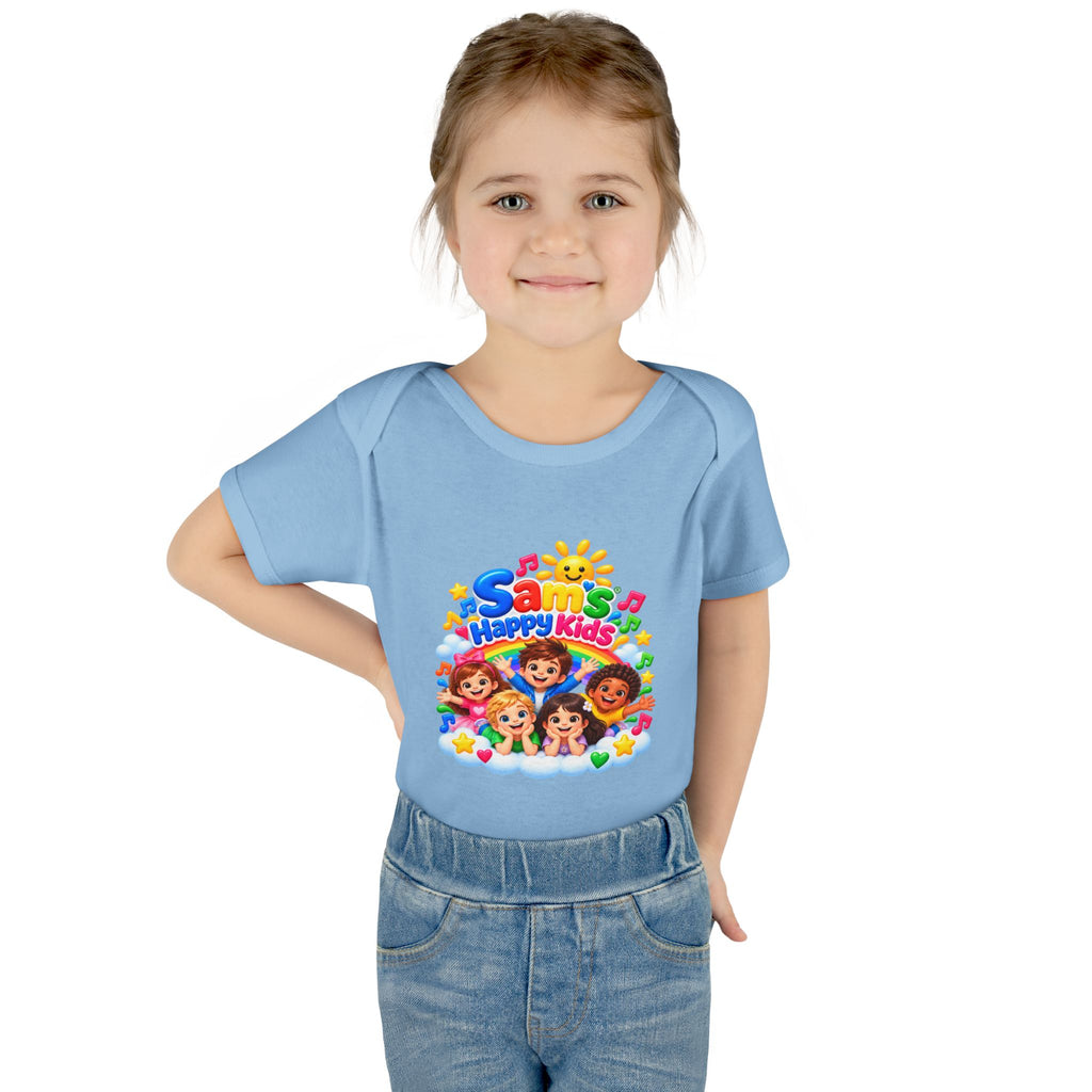 Happy Kids Infant Bodysuit — Colorful 'Sam's Happy Kids' Baby Onesie