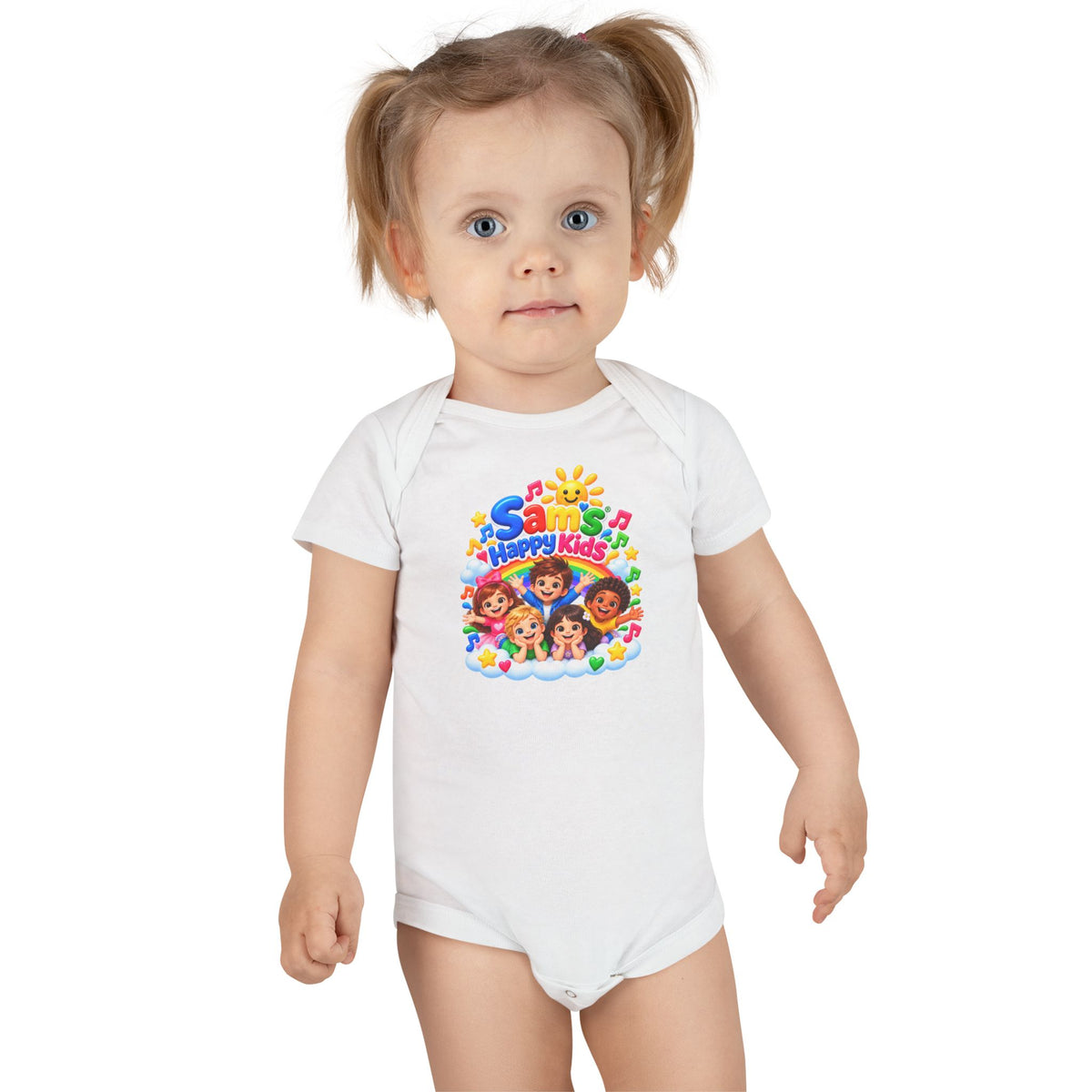 Happy Kids Musical Baby Onesie – Colorful Sun & Smiling Faces