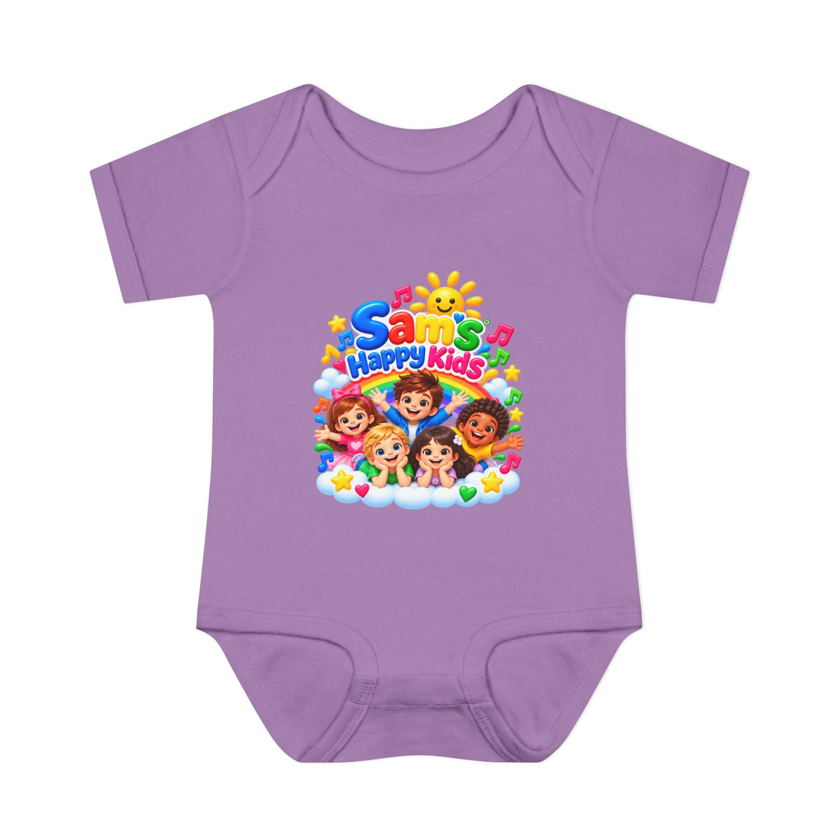 Happy Kids Infant Bodysuit — Colorful 'Sam's Happy Kids' Baby Onesie