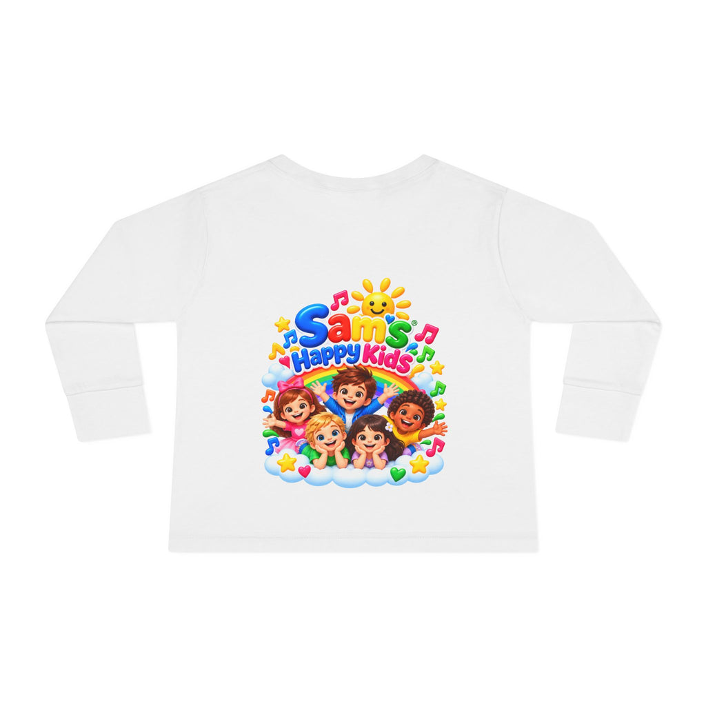 Toddler Long Sleeve Tee — “Sam’s Happy Kids” Colorful Cartoon Music Playtop