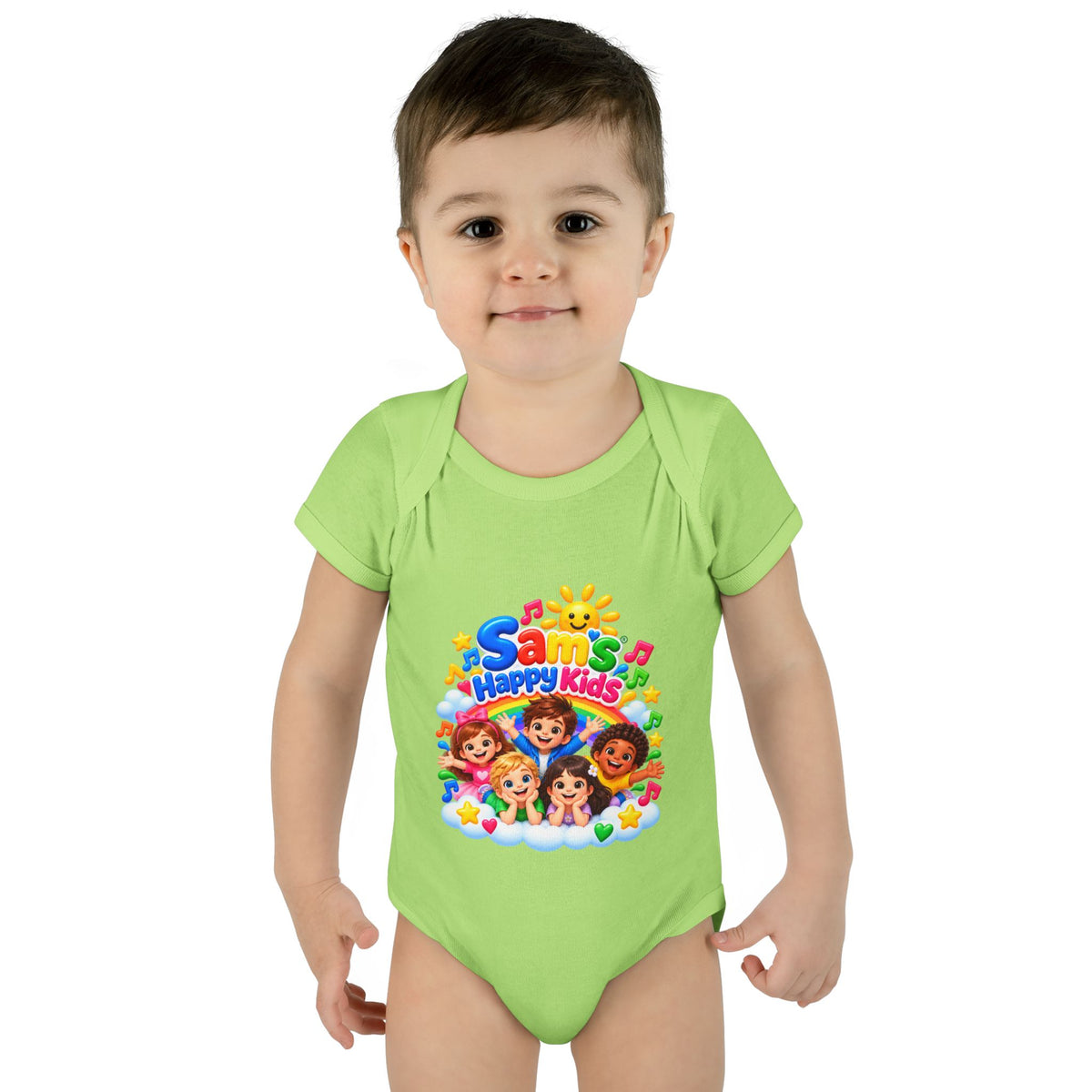 Happy Kids Infant Bodysuit — Colorful 'Sam's Happy Kids' Baby Onesie