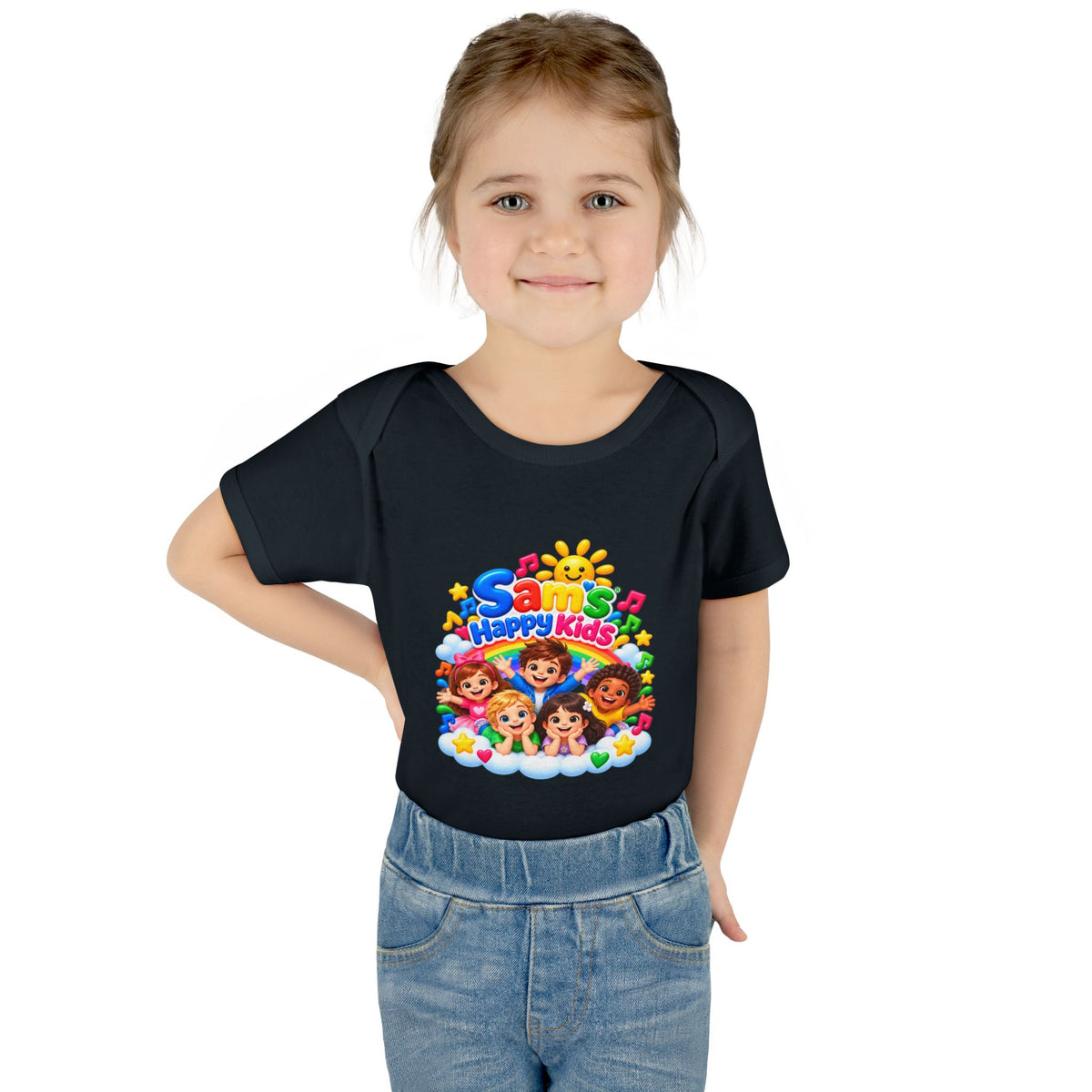Happy Kids Infant Bodysuit — Colorful 'Sam's Happy Kids' Baby Onesie